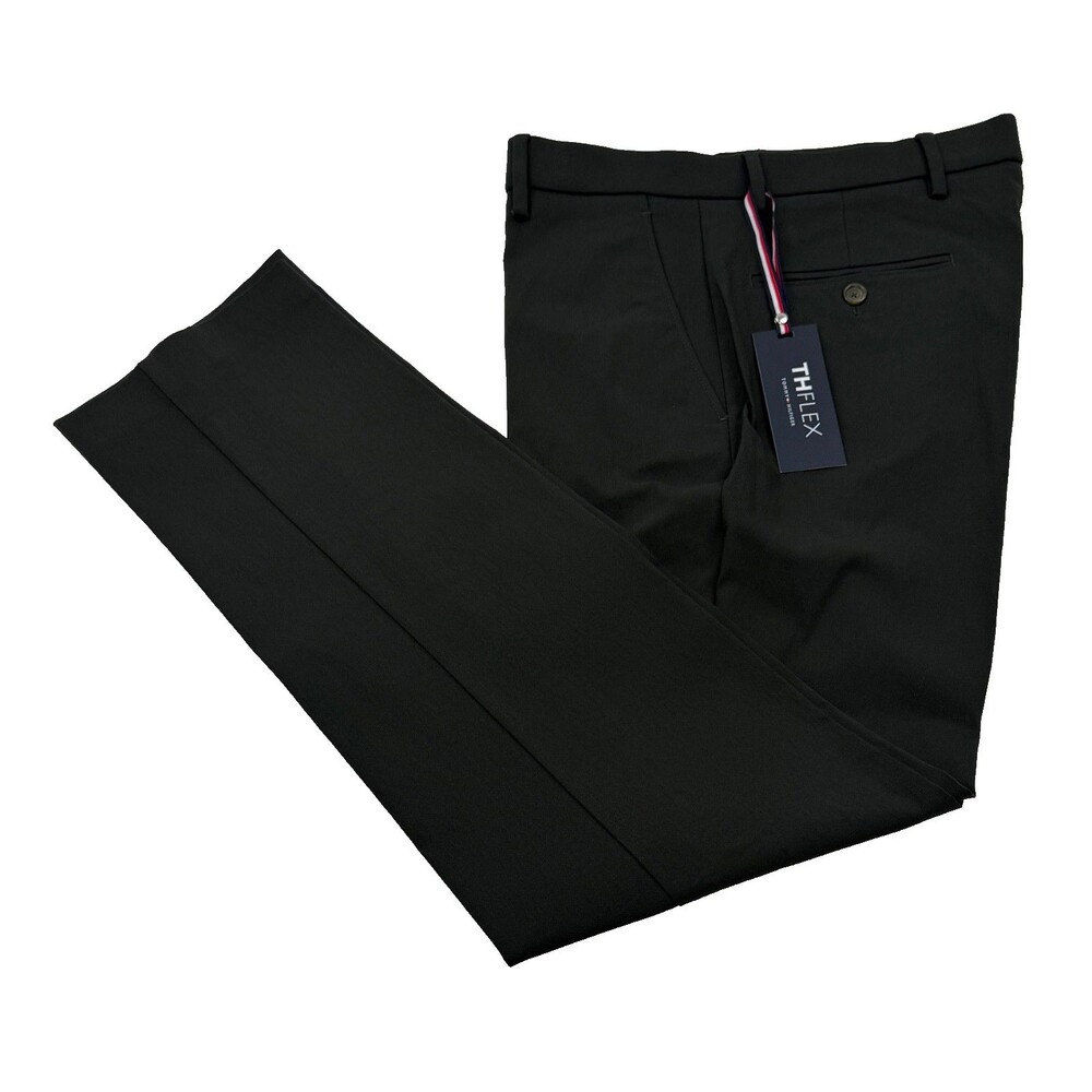 $95 NEW TOMMY HILFIGER MENS 33X32 DARK GREEN SOFT TROUSERS DRESS PANTS SLACKS